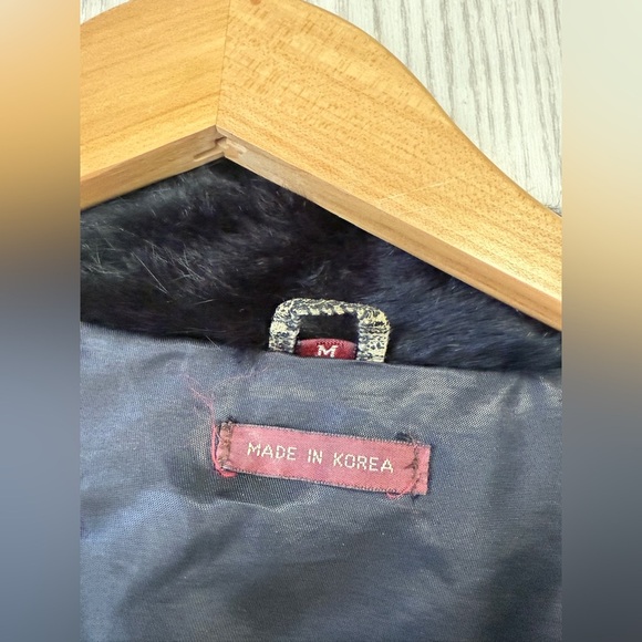 Vintage Safuron Black Rabbit Fur Coat Size M - Picture 7 of 8